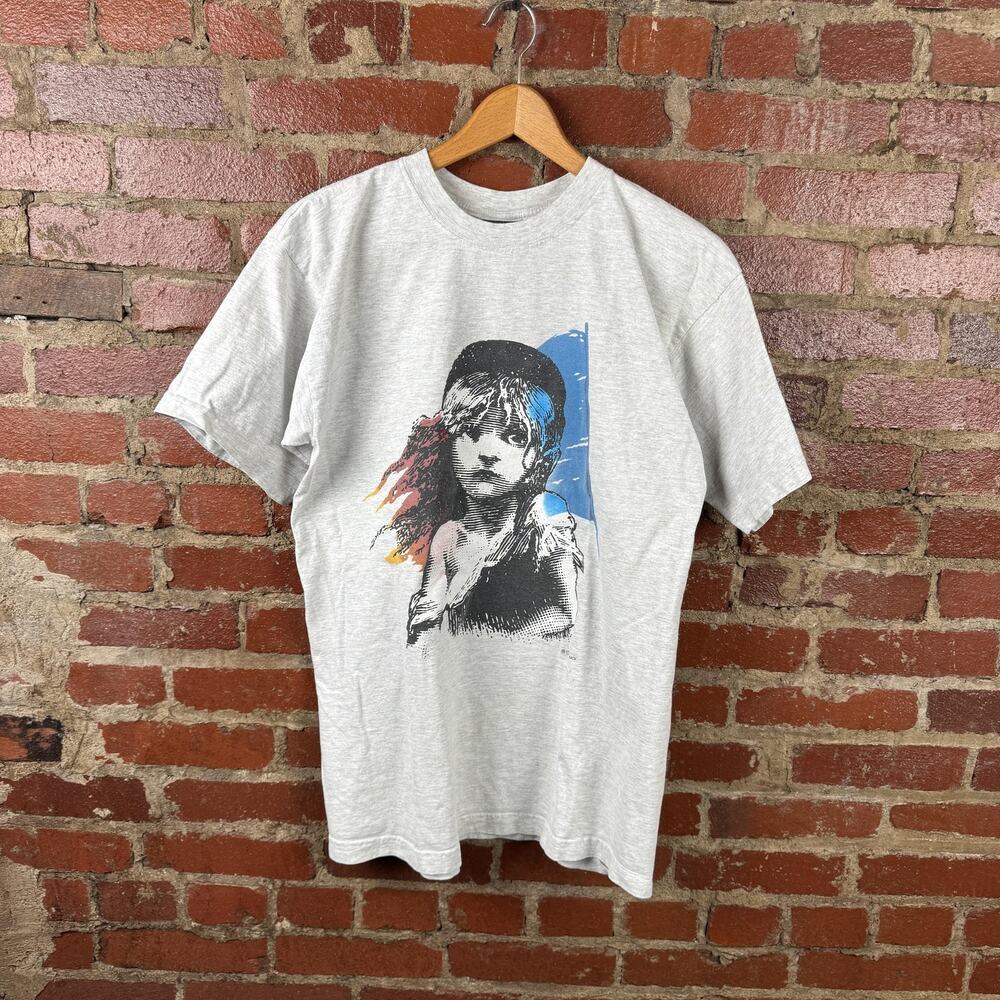 Vintage Les Miserables Shirt Mens Large Gray Cosette 1986 80s Mark Athletic